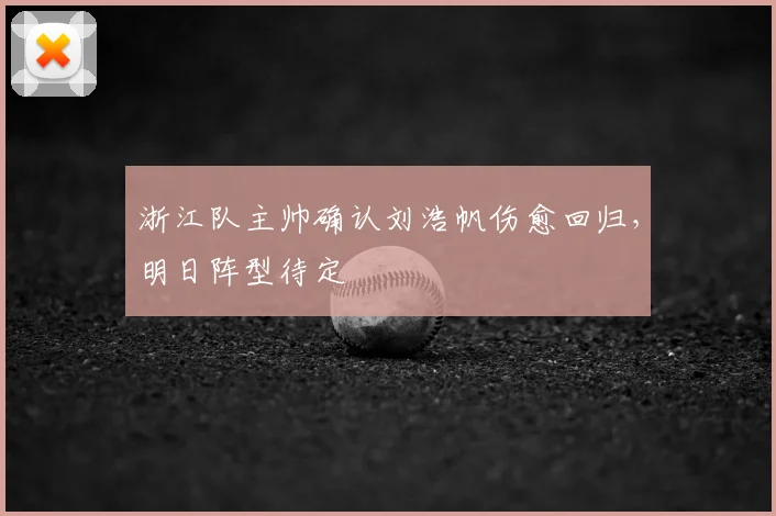 浙江队主帅确认刘浩帆伤愈回归，明日阵型待定